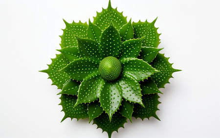 Cactus leaf on a white backgroundの素材