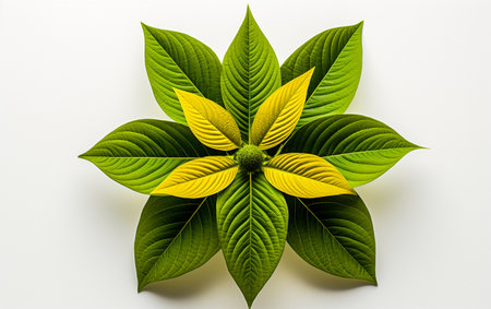 Black-eyed Susan leaf against white backdropの素材