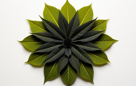 Black-eyed Susan leaf against white backdropの素材