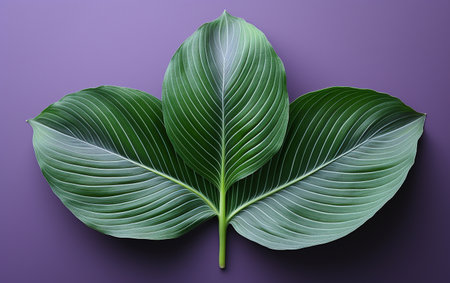 Crocus leaf against a white backdropの素材