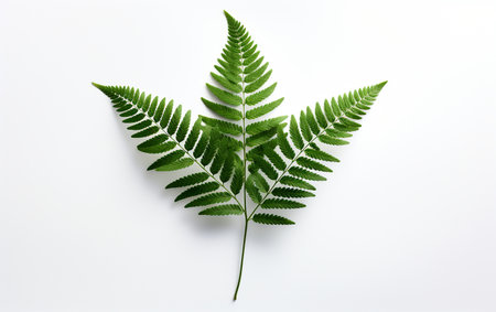 Fern leaf on a white backdropの素材