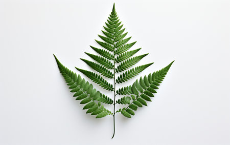 Fern leaf on a white backdropの素材