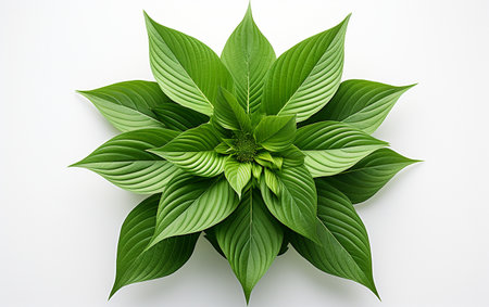 Echinacea leaf against a white backdropの素材