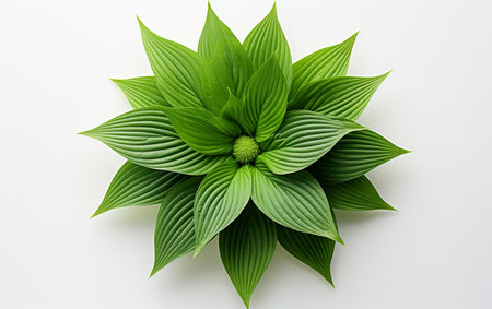 Echinacea leaf against a white backdropの素材