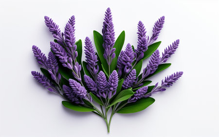 Lavender Leaf on a White Backgroundの素材