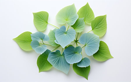 Hydrangea leaf on a white backgroundの素材