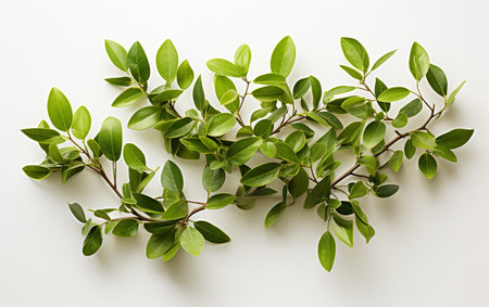 Jasmine Leaf on a White Backgroundの素材