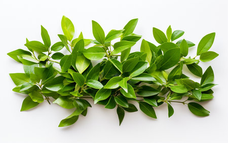 Jasmine Leaf on a White Backgroundの素材