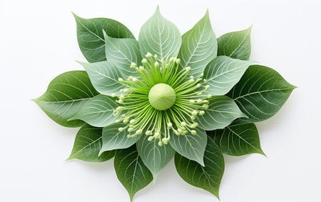 Passion Leaf on a White Backgroundの素材