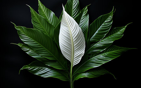 Peace Lily Leaf Against White Backgroundの素材