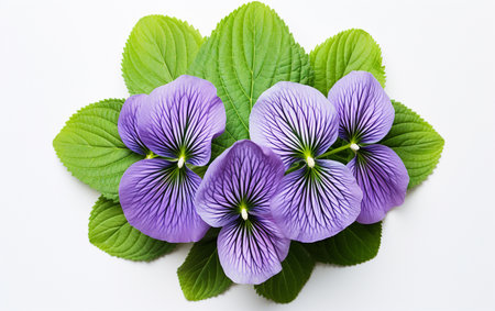 Pansy Leaf against a White Backgroundの素材