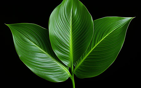 Peace Lily Leaf Against White Backgroundの素材