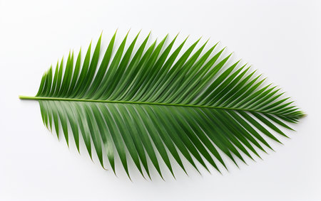 Palm Leaf against a White Backgroundの素材