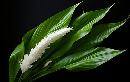 Peace Lily Leaf Against White Backgroundの素材