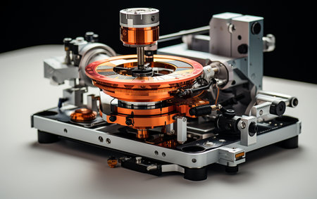Atomic Force Microscope Set on White Backgroundの素材