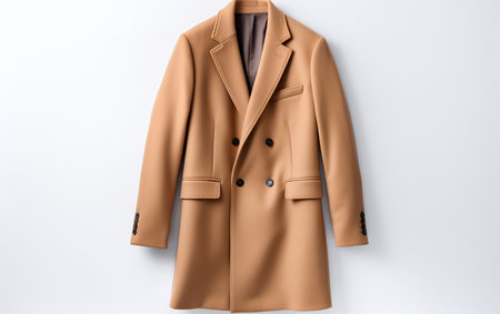 Cashmere Overcoat Set on White Backgroundの素材