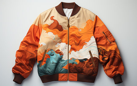 Bomber Jacket on a Clean White Backgroundの素材