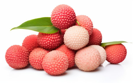 A bunch of lychee isolated on white backgrounの素材
