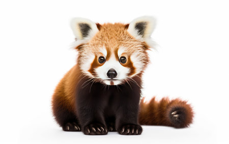 A charming red panda with a fluffy coat and a curious gazeの素材