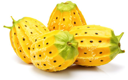 Kiwanio Melon Cluster on a White Backgroundの素材