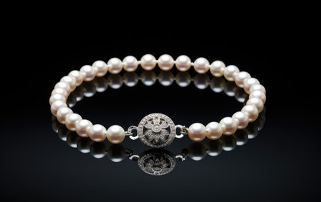 A Classic Princess-Length Pearl Necklace with Silverの素材