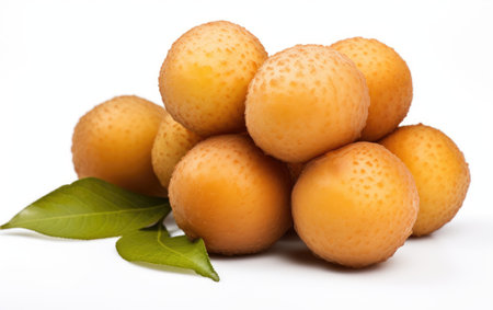Fresh longan cluster isolated on white backgroundの素材