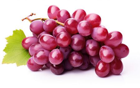Cluster of Grapes Isolated on White Background. Ai generatedの素材