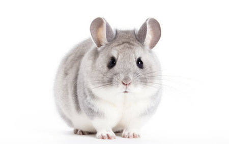 A fluffy chinchilla with round eyes and softの素材