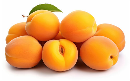 Apricots Isolated on a White Backgroundの素材