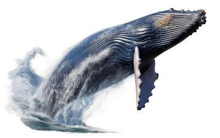 A Magnificent Humpback Whale Breaching the Surface of the Oceanの素材