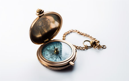 A Locket Featuring a Tiny Compass Design and a World Mapの素材