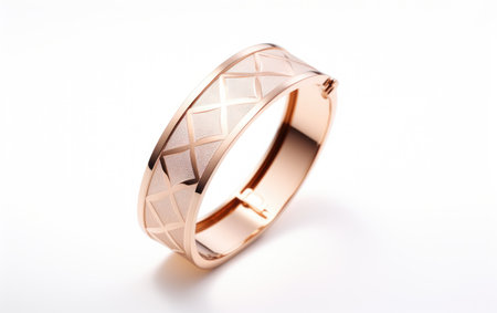 Sleek Rose Gold Ring Showcasing Minimalist Geometryの素材
