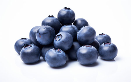 Blueberries Stack in Isolation on a White Backgroundの素材
