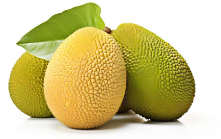 A Fresh Breadfruit Isolated on a White Backgroundの素材