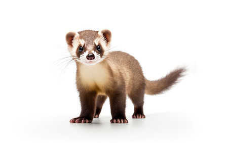 Isolated Ferret Engaging in a Playful Explorationの素材