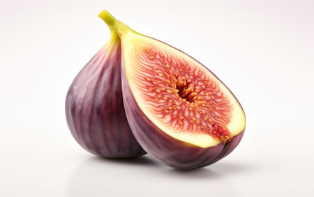 Ripe Fig on a White Backgroundの素材
