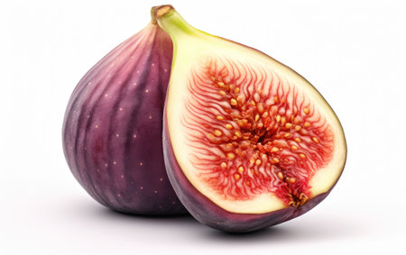 Ripe Fig on a White Backgroundの素材