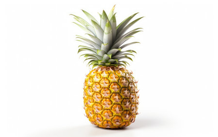 White Background with a Delicious Pineappleの素材