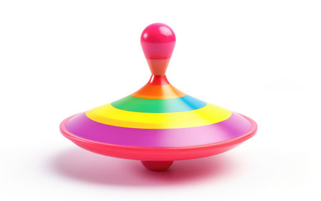 Spinning Top Toy on a White Backgroundの素材