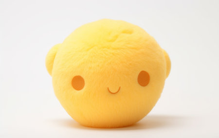 Soft Plush Infant Ball on a White Background. Ai generatedの素材