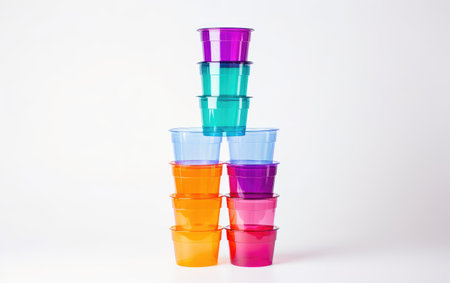 Plastic Cup Stack Isolated for Stacking Gameの素材