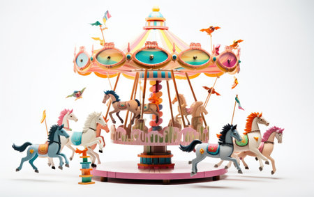 A Magical Toy Carousel Featuring Mythical Creaturesの素材