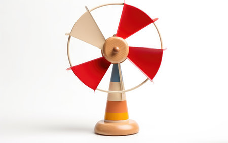 Toy Windmill with Rotating Blades on Whiteの素材