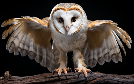 Barn Owl Against a White Backdropの素材