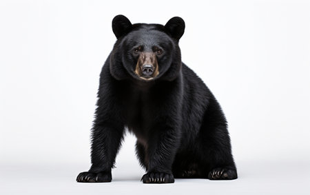 Black Bear Against White Backgroundの素材