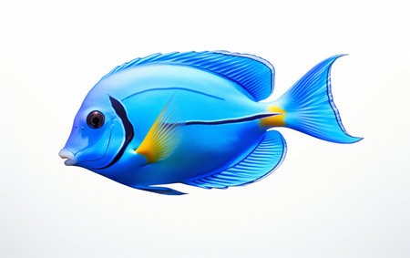 Blue Tang Fish on a White Backgroundの素材