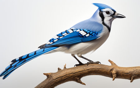 A White Background with a Blue Jayの素材