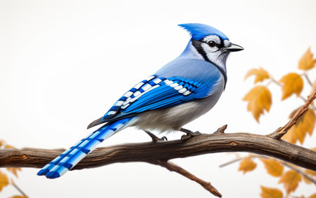 A Blue Jay on a White Backgroundの素材