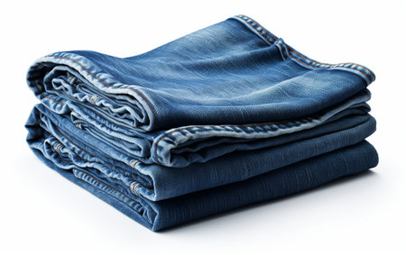 Denim Jeans on a White Backgroundの素材