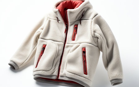Fleece Jacket Displayed on Whiteの素材